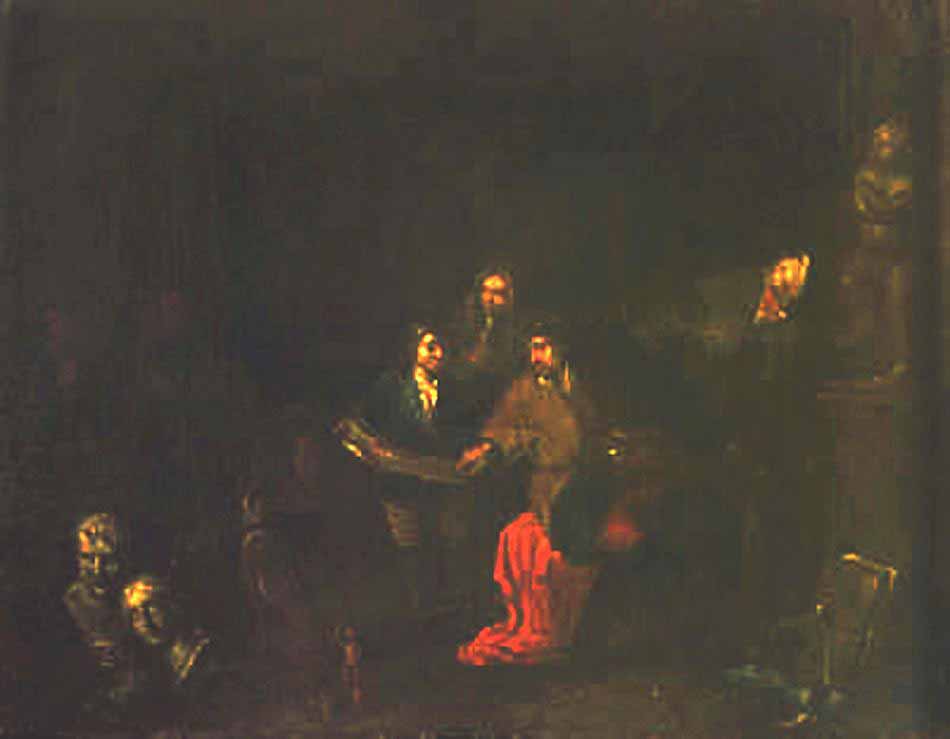 20. Artist in his studio with client Gerard Thomas 1