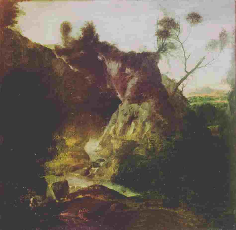 50. Wicklow landscape with waterfall George Barret 1