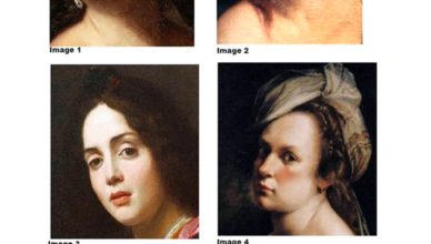 Baroque Painter Artemisia Gentileschi suckling her infant, detail.