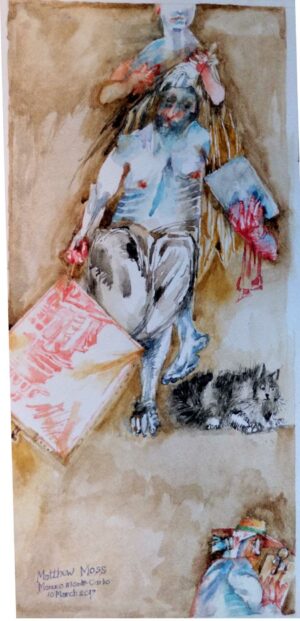 FEMALE FIGURE REMBRANDT RED SKETCH CAT VAN GOGH