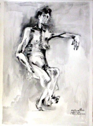 Female Figure Reclining Chinese Ink on Paper