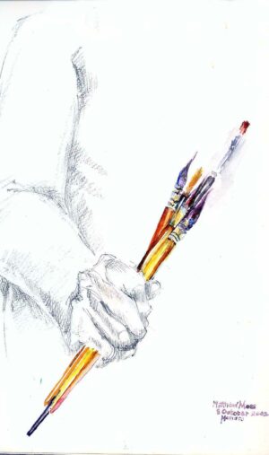 Hand with brushes