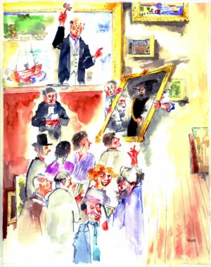 Rembrandt attends a fine arts auction