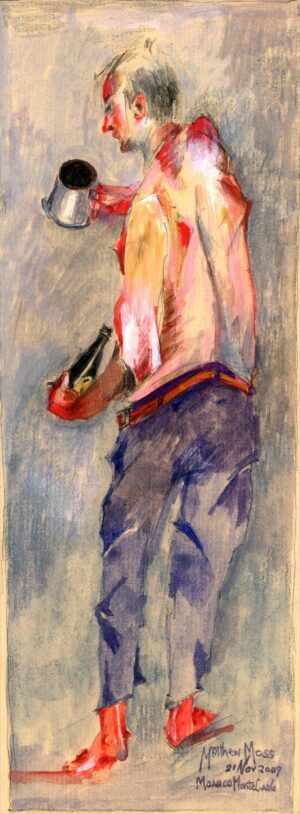 Standing beer drinker