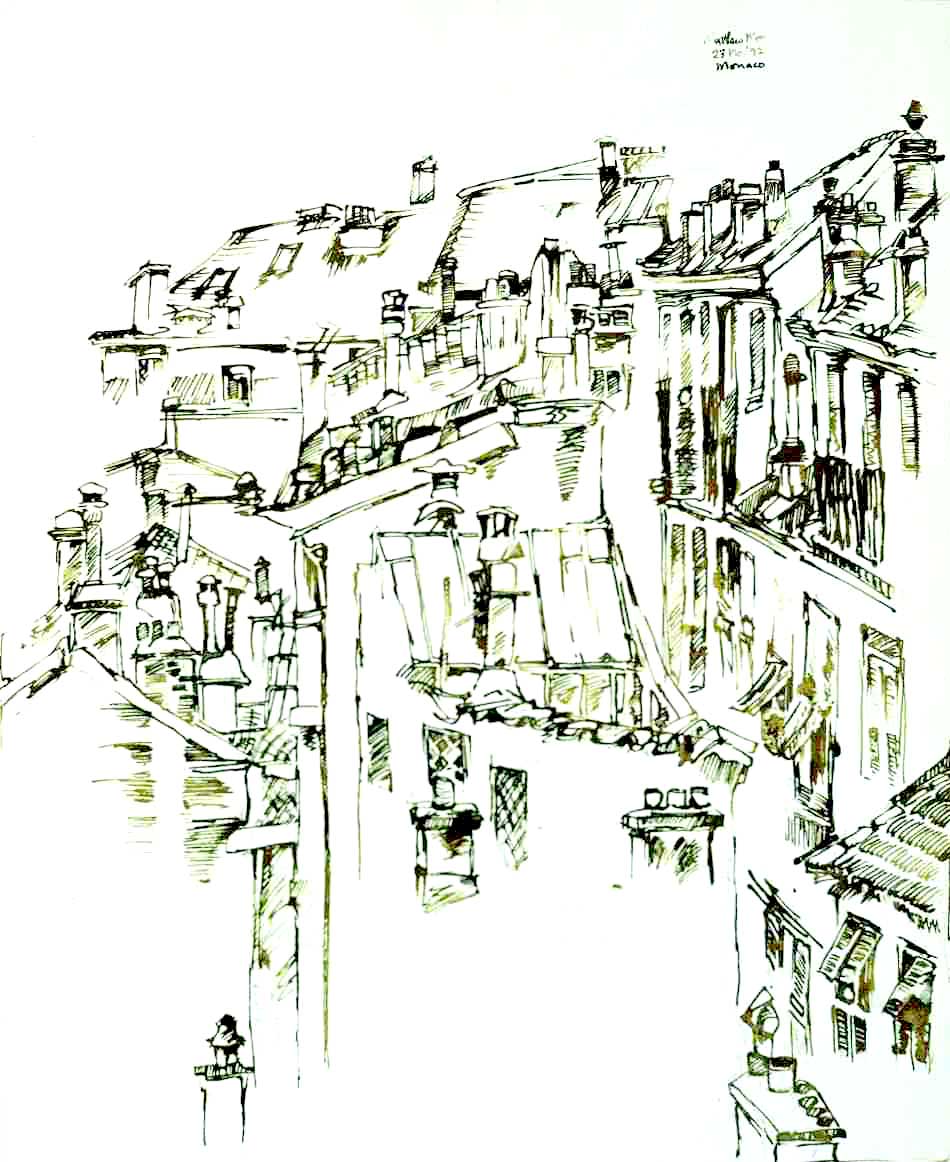 View of ancient monaco houses november 1992